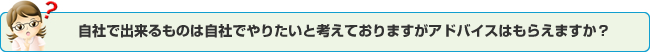 自社で出来るものは自社でやりたいと考えておりますがアドバイスはもらえますか？